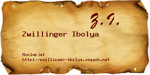 Zwillinger Ibolya névjegykártya